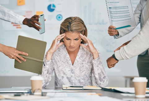 Frustrated woman experiencing burnout